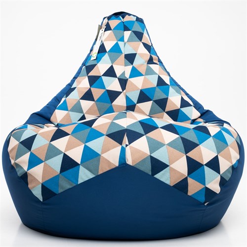 Кресло мешок Ромбус синий - фото 6990