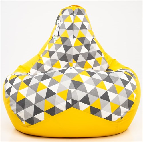 Кресло мешок Ромбус желтый - фото 7009