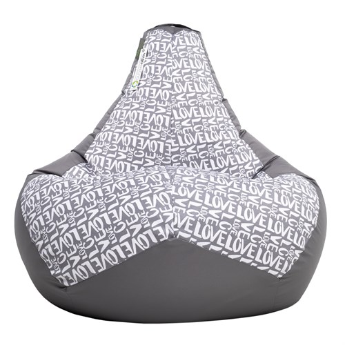 Кресло мешок Шрифтус серый - фото 7110
