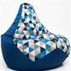 Кресло мешок Ромбус синий - фото 6991